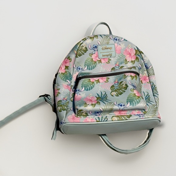 Loungefly Handbags - Loungefly Disney Lilo & Stitch Tropical Friends Mini Backpack + Stitch Keychain